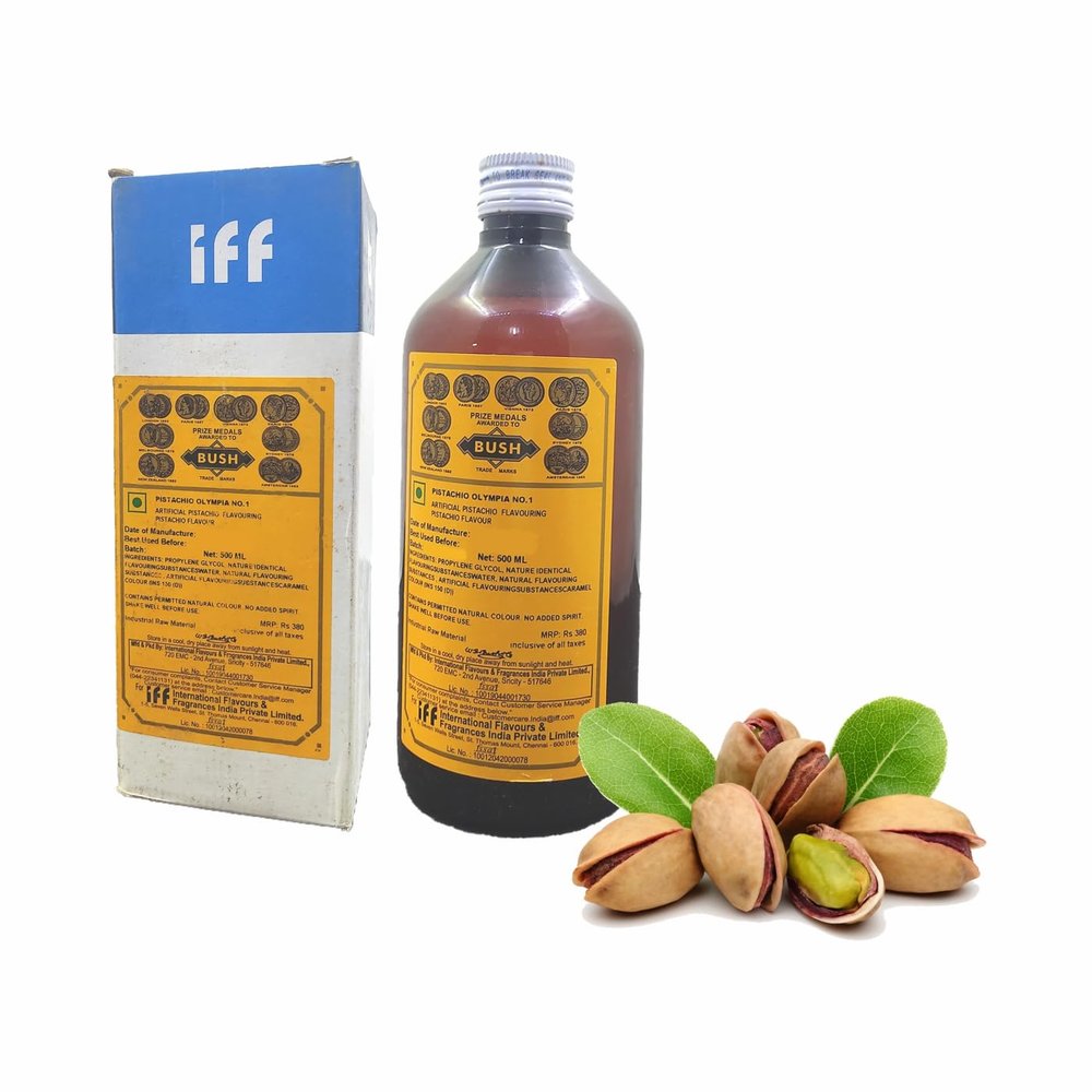 IFF Pistachio Olympia No.1 Flavour/Essence (Used in Ice Creams, Cakes, Chocolates, Jams, Jellies, Sweets, Marzipan, Confectioneries, Cookies, Sherberts, Milkshakes etc)- 500 ML Pack