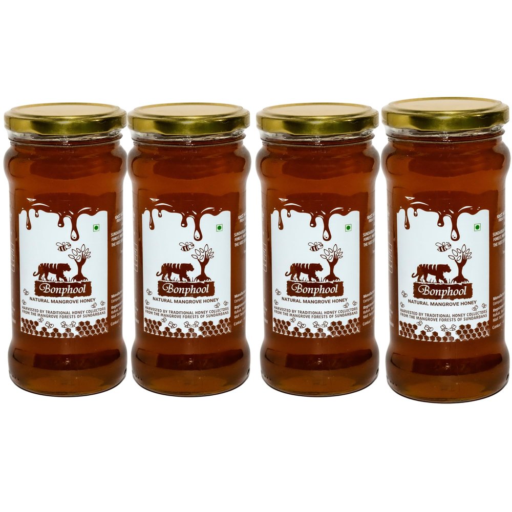 Bonphool Natural Mangrove Honey  NMR Tested | Natures Rarest Honey (Pack of 4)