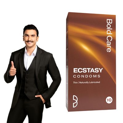 Bold Care 404 Ultra Thin Lubricated Ecstasy Condoms for Men -10 Condoms (Pack of 1)