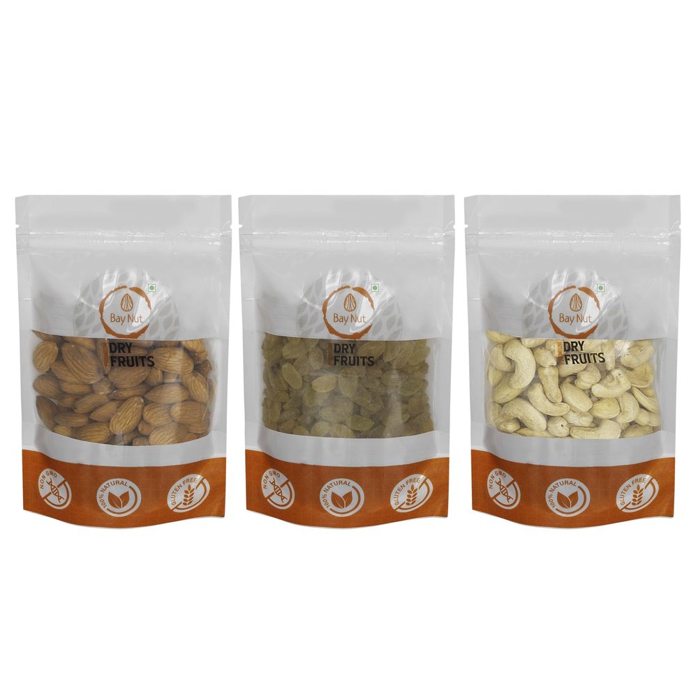 Bau Nut Dry Fruits premium Dryfruits Gift Box|Assortment Of Nuts & Dried Fruits|Festival Gift For Family & Friends|Combo Pack Of100gm Almonds, 100gm Cashews,100gm Raisins|Festive Celebration (300gm)