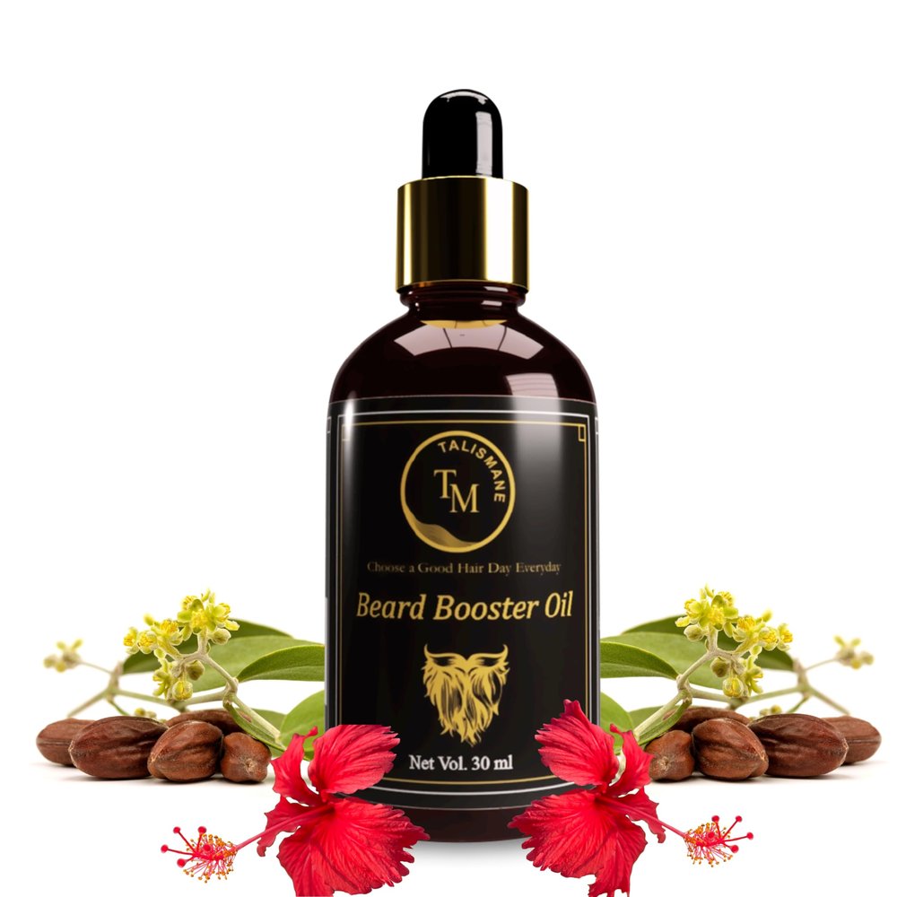 TALISMANE Professional Beard Booster Oil (30ml, Pack of 2)- with Vitamin E, Hibiscus & Almond Oil for Faster Thicker & Longer Looking Beard- Fills Patchy Beard -No Harmful Chemicals
