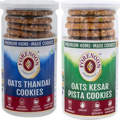 Fore Noon oats thandai & kesar cookies (356 g, Pack of 2)