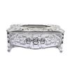 Cazuela Rose Tissue Box Acrylic Holder Cover Luxurious Elegant Design Tissue Holders Paper Holder Napkin Holder for Home Toilet Bathroom Bedroom Office (Silver & White) view 1
