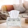 Cazuela Rose Tissue Box Acrylic Holder Cover Luxurious Elegant Design Tissue Holders Paper Holder Napkin Holder for Home Toilet Bathroom Bedroom Office (Silver & White) view 2