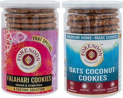 Fore Noon Oats Coconut & Vrat special Falahari Cookies (356 g, Pack of 2)