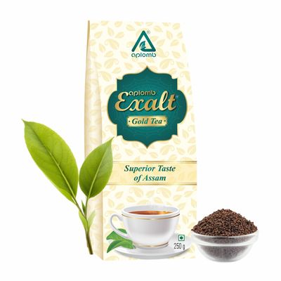 Aplomb Exalt Gold Premium Assam Tea with Superior Taste | Bold, Rich & Aromatic Flavor for Tea Lovers | Perfect for Daily Brewing (250gm)