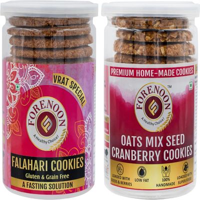 Fore Noon Oats Mix seed Cranberry & Vrat special Falahari Cookies (356 g, Pack of 2)