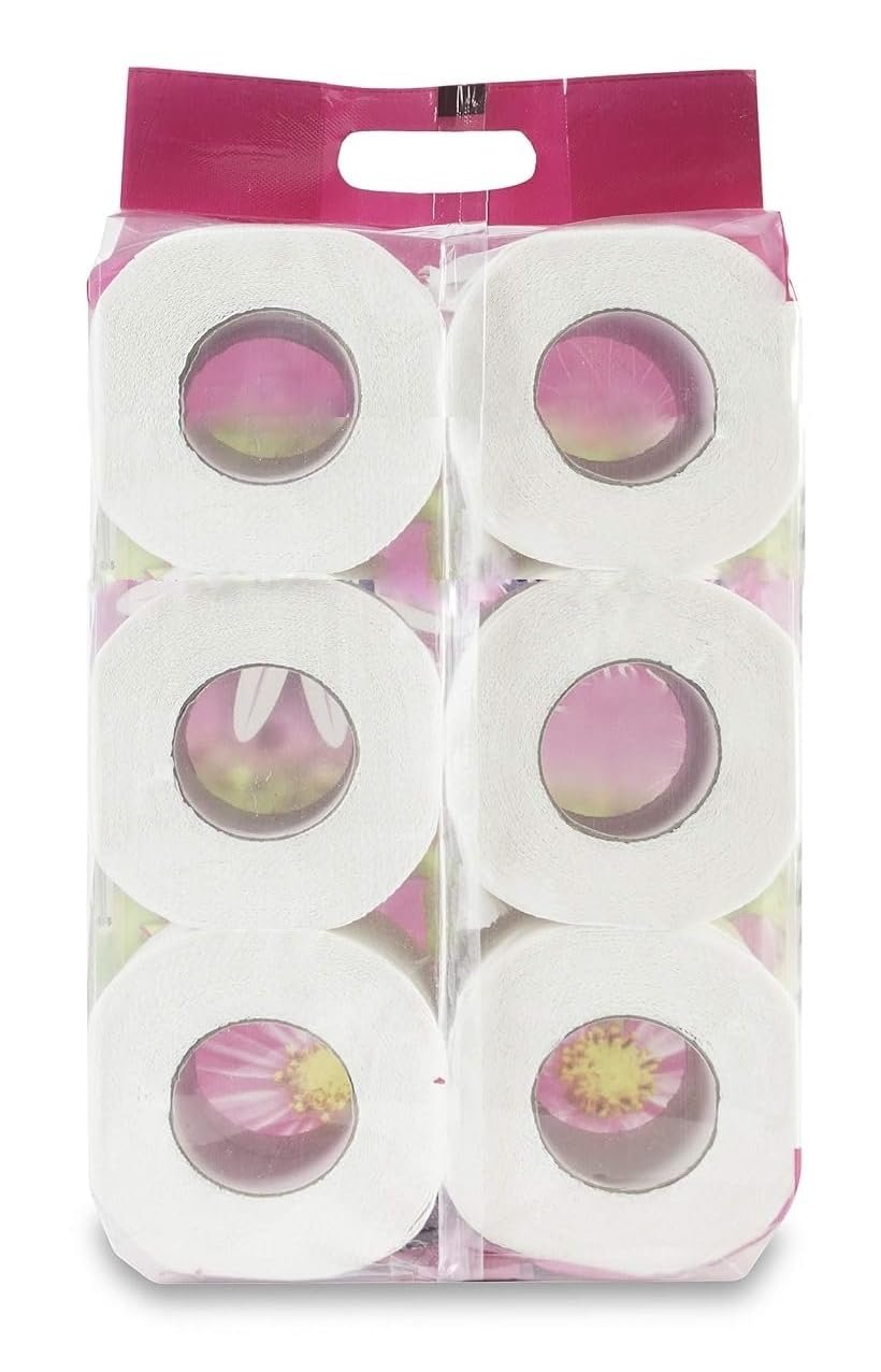 Magic Providers Premium 4 Ply Toilet Paper Roll | Toilet Tissue | Toilet Napkin | Bathroom Tissue Roll, 300 Sheets (Pack of 6) Total 1200 Sheets | Ultra Soft and Non Stick Material