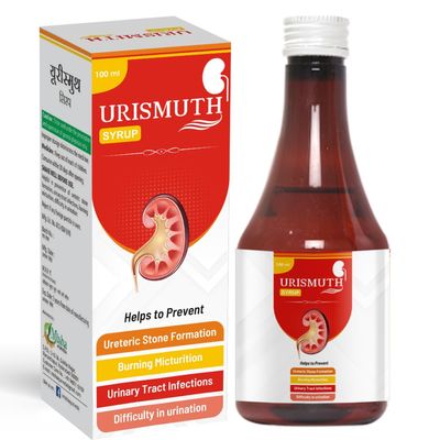 MISHA'S AYURVEDIC Urismuth Ayurvedic Syrup For Kidney Care, Stone Medicine, Dissolves And Cleans Kidney & Urinary Stones Pack Of 3 X 100 Ml Complete Dose