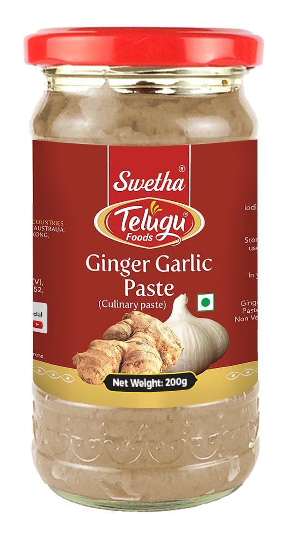 Swetha Telugu Foods Ginger Garlic Paste 200g x 2 | 400g