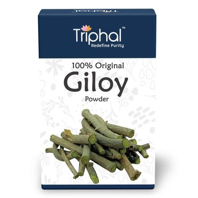 TRIPHAL Giloy Stem Powder 200g | Pure & Natural Guduchi/Gulvel (Tinospora Cordifolia) Churna | Preservative Free | Non GMO | Organic