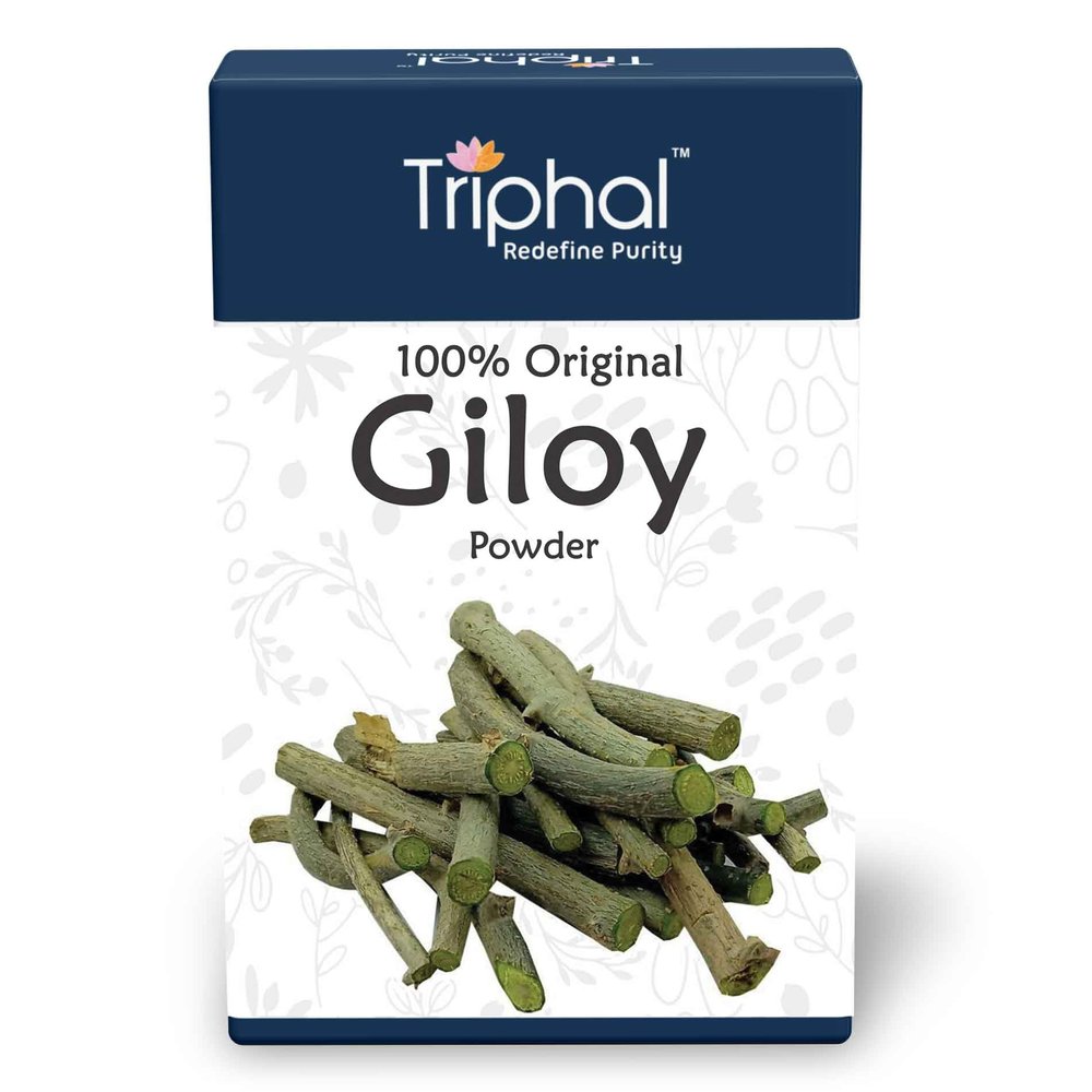 TRIPHAL Giloy Stem Powder 200g | Pure & Natural Guduchi/Gulvel (Tinospora Cordifolia) Churna | Preservative Free | Non GMO | Organic