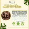 TRIPHAL Manjistha Powder 100g | 100% Pure & Edible Grade Manjishtha | Ayurvedic Skin Cleanser for Glowing Skin | Helps with Acne, Rashes & Detox | Non-GMO, Preservative-Free view 3