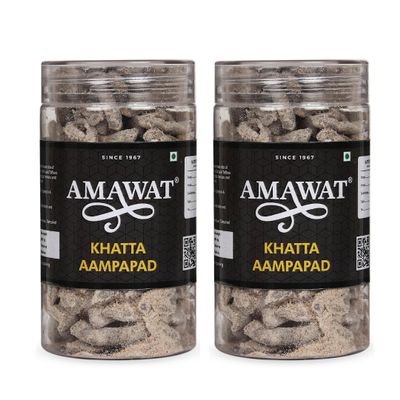AMAWAT Khatta Aampapad (Pack of 2; 300 gm) |Aampapad Slices |Digestive Aam Pachak (Sweet & Salty)|Real Taste Of Mango Mouth Freshener