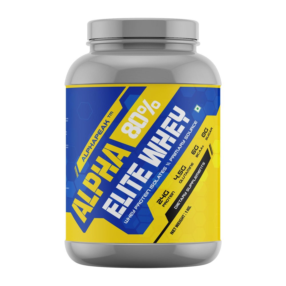 ALPHAPEAK NUTRITION Elite Whey 80% With Digestive Enzymes|24g Protein|Isolate As Primary Source|33 Servings|Concentrate Whey Protein (250 g)