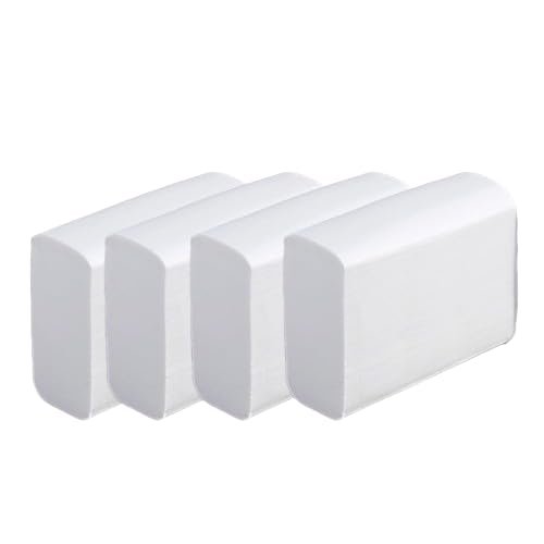 Clemmy Multifold Paper(M Fold) Tissue Paper,Recycled, High Absorbent,Large Size Tissue, White Folded Towel Sheets,Recycled Fiber,Hand Towels (150 PULL/PACK)|600 sheets|PACK OF 4.