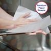 Clemmy Multifold Paper(M Fold) Tissue Paper,Recycled, High Absorbent,Large Size Tissue, White Folded Towel Sheets,Recycled Fiber,Hand Towels (150 PULL/PACK)|600 sheets|PACK OF 4. view 3