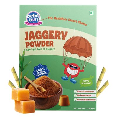 BE'BE' BURP Jaggery/Gur/Gud Powder, Natural Sweetener, Healthy Sugar Subsitute, 200g