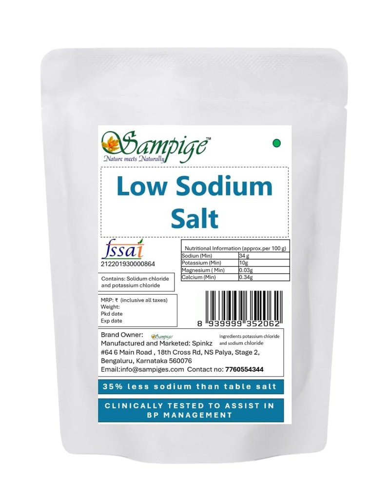 Sampige Balance: Low Sodium Salt for Heart Health|Flavorful Wellness|Low Sodium Salt 900 G- CLINICALLY TESTED TO ASSIST IN BP MANAGEMENT - 900 Gram