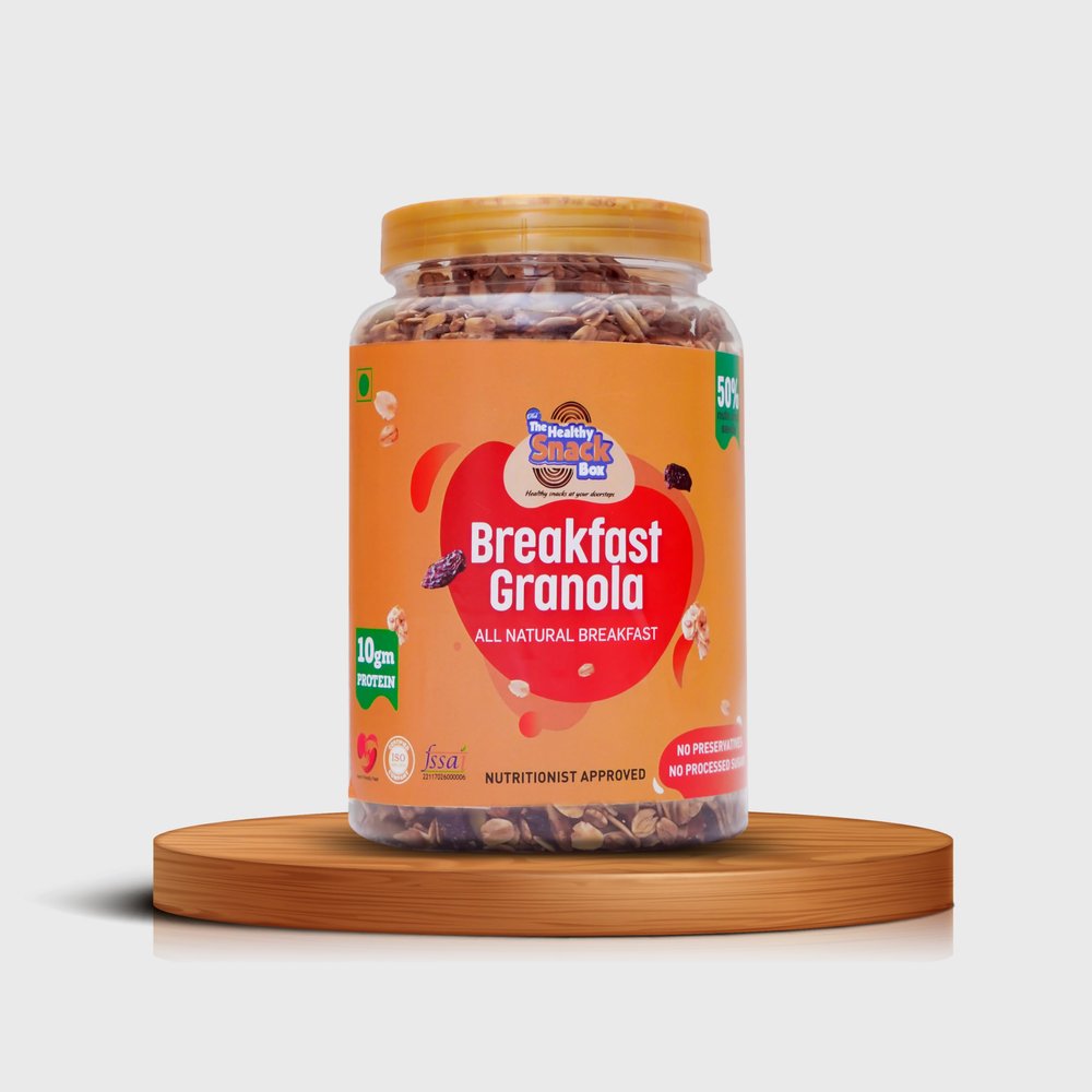 The Healthy Snack Box Breakfast Granola I Gluten Free I High Fibre I Nothing Artificial I By Dr. Seema Chopra - Nutritionist- 500 Grams