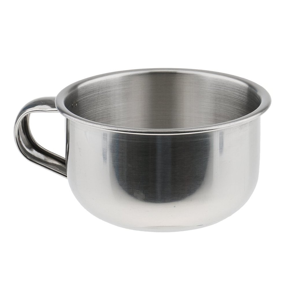 LOOM TREE Stainless Steel Men's Shaving Mug Bowl Men Barber Beard Soap Mug Cup + Handle for Shave Brush