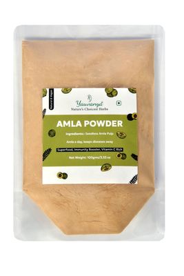 Yauvanya Amla Powder - 100 gms | Indian Gooseberry | Seedless | Foodgrade | Superfood | Vitamin C rich | Vegan
