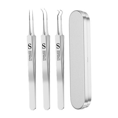 3Pcs Salon Clip Tweezers Portable Beauty Salon Tools for Men Male Female
