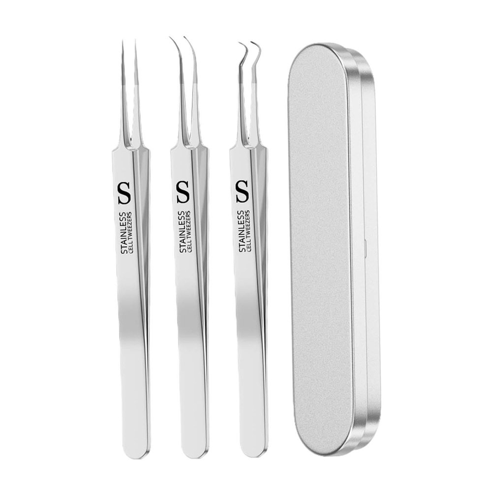 3Pcs Salon Clip Tweezers Portable Beauty Salon Tools for Men Male Female