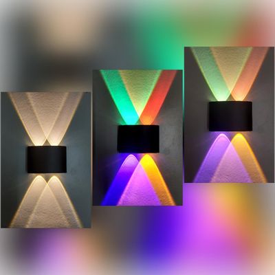 3 Colour Mode - Up Down 2+2 Indoor Outdoor Waterproof Elevation Light 4w 3in1 Action (Multi Colour, WARMWHITE & Both Mix)