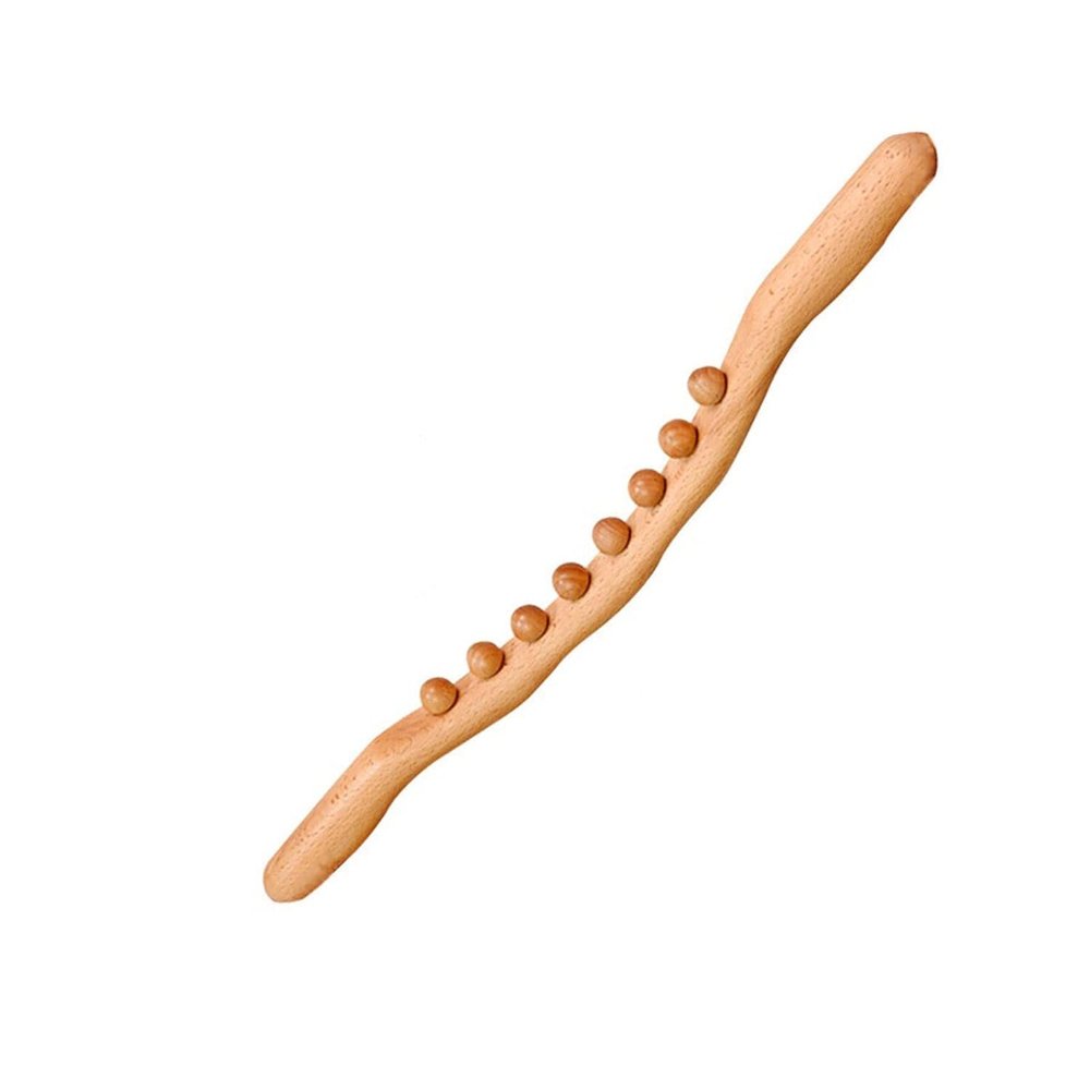 Gyanadh Wooden Massager Gua Sha Stick Therapy Manual Wood Massage Roller Body Relieve Muscle Soreness Professional Stomach Cellulite Scraping Massager (8 Beads Gua Sha)