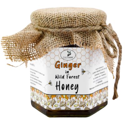 CULTIWAY ORGANICS Wild Ginger Honey  500g | Pure and Natural | Raw, Unprocessed, Unpasteurized Honey | No Sugar Adulteration