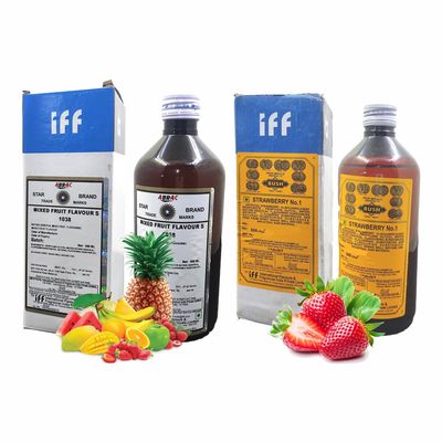IFF Mixed Fruit 1038 and Strawberry No.1 Flavour/Essence combo pack (Used in Ice Creams, Cakes, Chocolates, Sweets, Marzipan, Confectioneries, Cookies, Sherberts, Milkshakes etc)- 500 ML Pack of 2