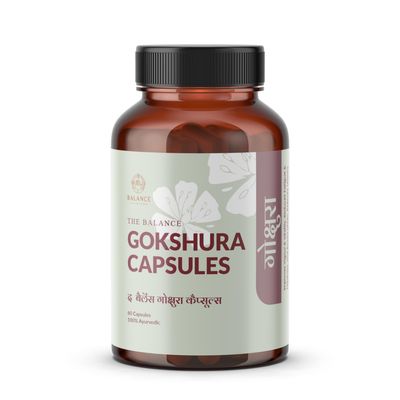The Balance Ayurveda Gokshura Capsules Elevate Your Well-Being with Ayurveda | Ayush approved (60 Caps)