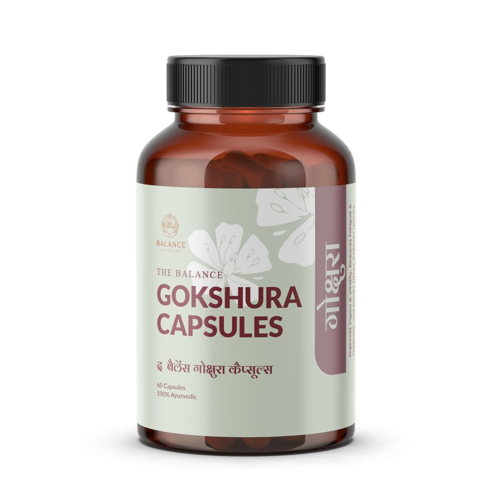 The Balance Ayurveda Gokshura Capsules Elevate Your Well-Being with Ayurveda | Ayush approved (60 Caps)