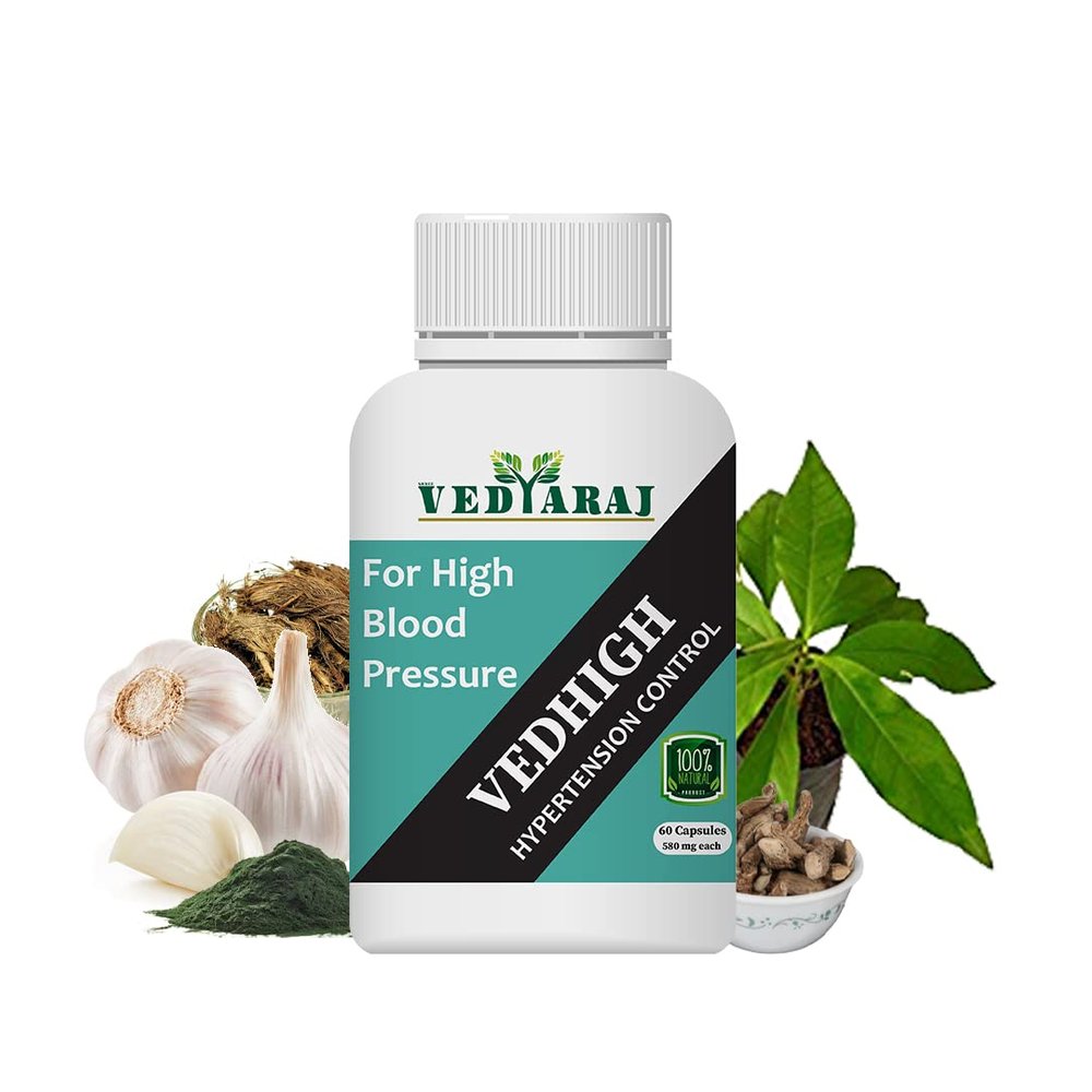 Best Benefit Combo, Vedhigh by Shree Vedyaraj, Ayurvedic Capsules to Control Hypertension, Pack of 3