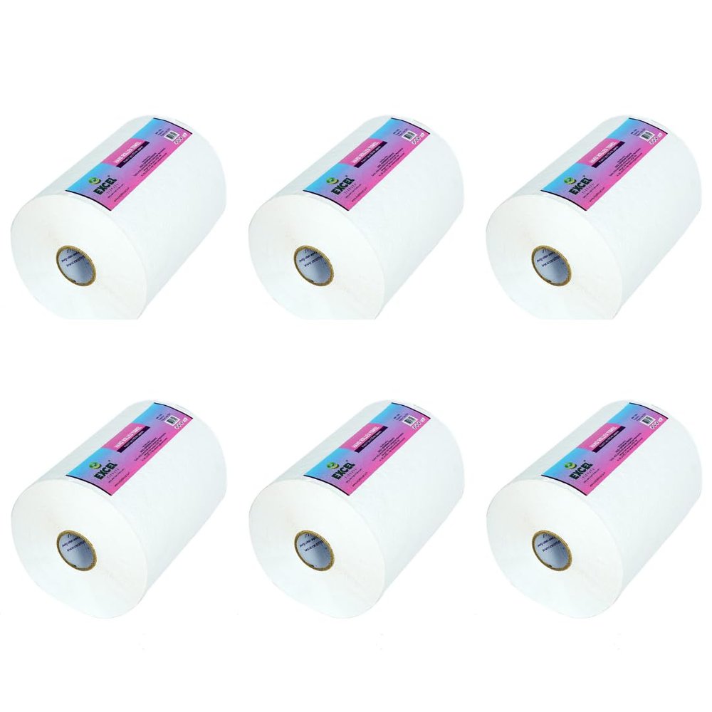 EXCEL TISSUES Hand Roll Tissue Towel Soft & Highly Absorbent, 100% Natural, Ideal For Cleaning Kitchen Accesssories Microwave & OTG, Skin Friendly (Pack of 6) (8 Inch- 1 Ply)
