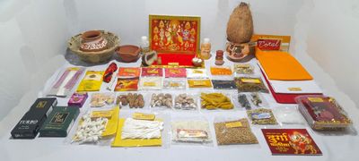 Bhakti2Shakti - Making Worship Special - Navratri Poojan Kit | Durga Poojan Kit | Ghat sthapna Poojan Kit | Maa Laxmi Ambe Durga Pooja | Jumbo Series with Kalash, Nariyal, tokni and matki (Ghat)