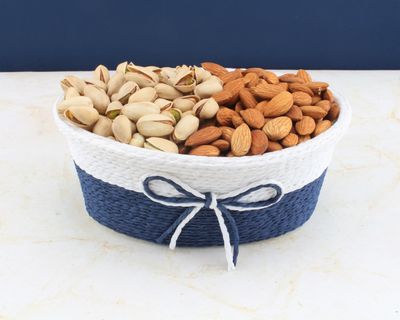 SFU E Com Dry Fruit Gift Hamper With Fulfil Tie Basket to Pistachios, Almond | Ideal for Rakhi, Diwali and Festive Gifting | Dry Fruit Hamper For Corporate Gifts, Family, Friends, New year | 037