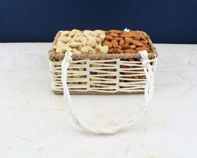 SFU E Com Dry Fruit Gift Hamper With Fulfil Designer Basket to Cashew, Almond | Ideal for Rakhi, Diwali and Festive Gifting | Dry Fruit Hamper For Corporate Gifts, Family, Friends, New year | 045