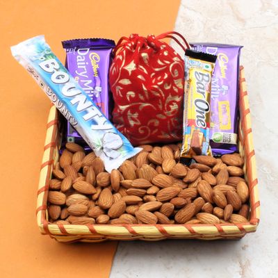 SFU E Com Dry Fruit Hamper Pack with Almond & Creamy Chocolates | Ideal for Rakhi, Diwali and Festive Gifting | 299