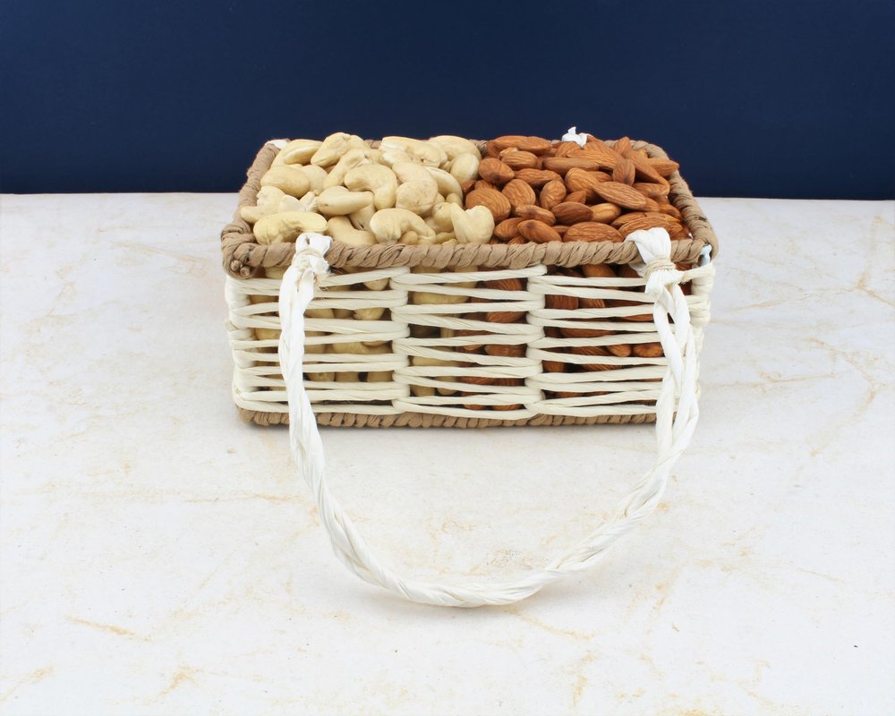 SFU E Com Dry Fruit Gift Hamper With Fulfil Designer Basket to Cashew, Almond | Ideal for Rakhi, Diwali and Festive Gifting | Dry Fruit Hamper For Corporate Gifts, Family, Friends, New year | 044