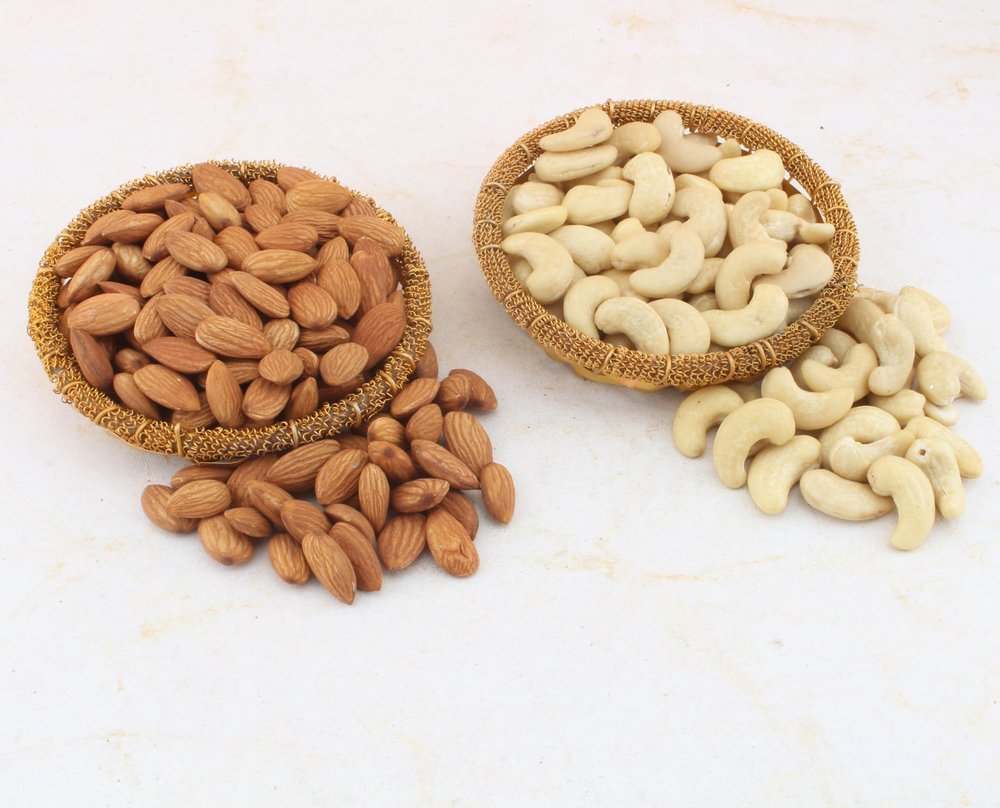 SFU E Com Dry Fruit Gift Hamper With Golden Katori And Cashew, Almond | Ideal for Rakhi, Diwali and Festive Gifting | Dry Fruit Hamper For Corporate Gifts, Family, Friends, New year | 142