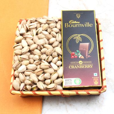SFU E Com Dry Fruit Hamper Pack with Pistachios & Bournville | Ideal for Rakhi, Diwali and Festive Gifting | Premium Dry Fruit Hamper For Corporate Gifts, Family, Friends, New year | 180