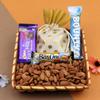 SFU E Com Almond With Decorative Potli & chocolates to give a sweet touch to your gift | Ideal for Rakhi, Diwali and Festive Gifting | 303 view 1
