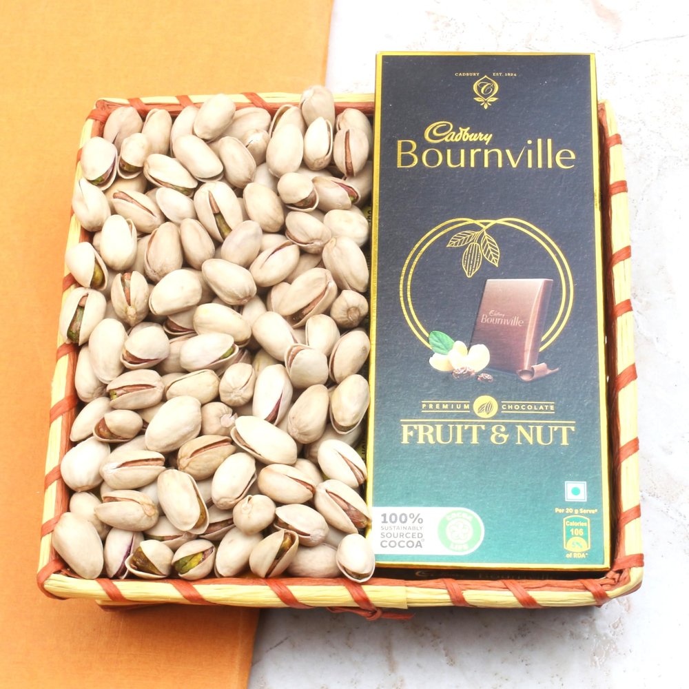SFU E Com Dry Fruit Hamper Pack with Pistachios & Bournville | Ideal for Rakhi, Diwali and Festive Gifting | Premium Dry Fruit Hamper For Corporate Gifts, Family, Friends, New year | 183