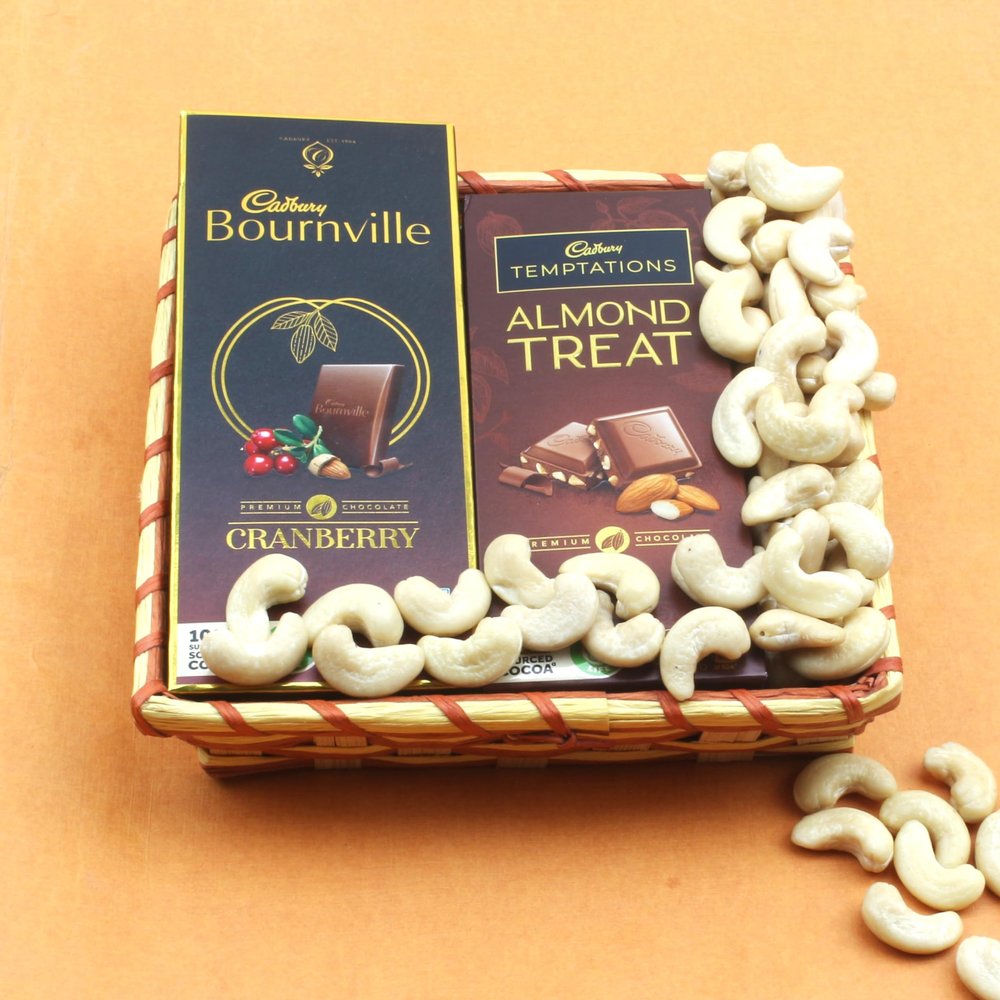 SFU E Com Dry Fruit Hamper Pack with Bournville & Temptation With Some Healthy Cashew | Premium Dry Fruit Hamper For Corporate Gifts, Family, Friends, New year | 260