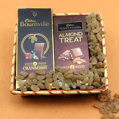 SFU E Com Dry Fruit Hamper Pack with Temptation, Bournville & Raisin | Ideal for Rakhi, Diwali and Festive Gifting | Premium Dry Fruit Hamper For Corporate Gifts, Family, Friends, New year | 282