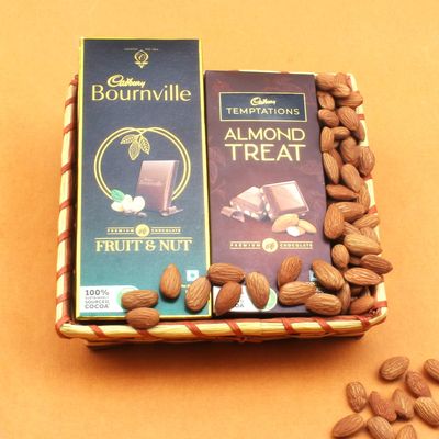 SFU E Com Dry Fruit Hamper Pack with Temptation & Bournville With Some Healthy Almond | Premium Dry Fruit Hamper For Corporate Gifts, Family, Friends, New year | 246