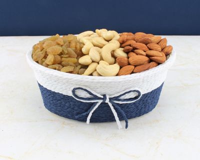 SFU E Com Dry Fruit Gift Hamper With Fulfil Tie Basket to Cashew, Almond And Raisin | Dry Fruit Hamper For Corporate Gifts, Family, Friends, New year | 040