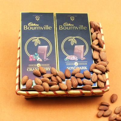 SFU E Com Dry Fruit Hamper Pack with 2Pcs. Bournville With Some Healthy Almond | Premium Dry Fruit Hamper For Corporate Gifts, Family, Friends, New year | 255